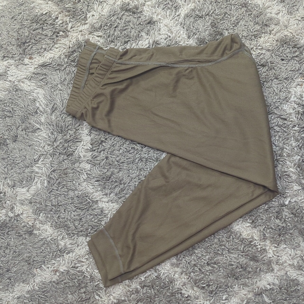 XGO L Brown first layer pants winter lounge elastic waist thermal long johns